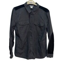 Duluth Trading Co. Gray Button Down Long Sleeve Shirt with Nylon Piecing Women M